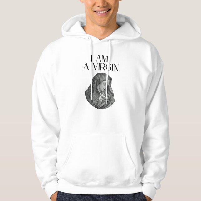 VESTE À CAPUCHE JE SUIS UN VIRGIN - HOMMES FUNNY (Devant)
