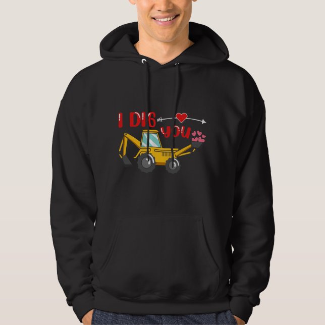 Veste À Capuche Je t'ai creusé Backhoe Valentine (Devant)