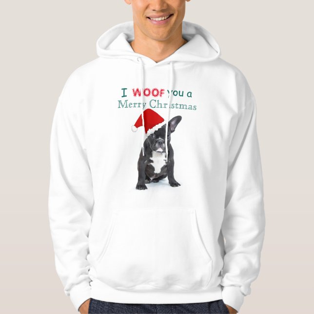 Veste À Capuche "Je t'ai fait un joyeux Noël" Bulldog Puppy (Devant)