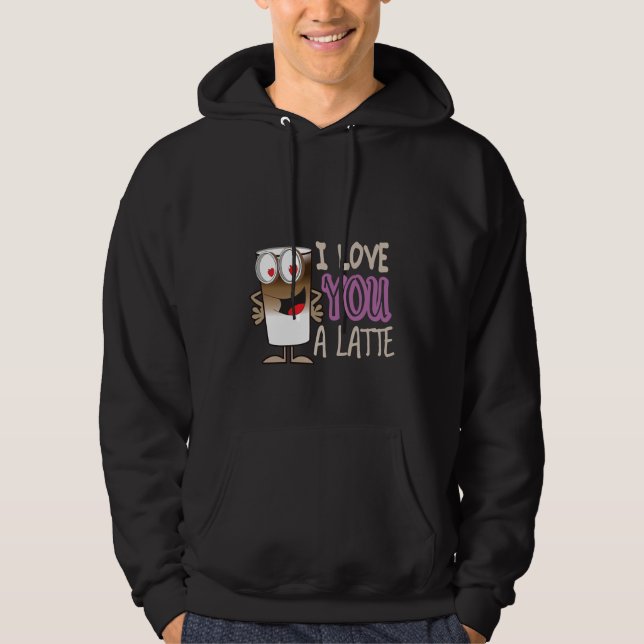 Veste À Capuche Je t'aime un latte (Devant)