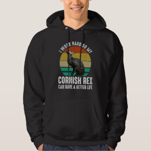 Veste À Capuche Je travaille dur pour que mon Cornish Rex ait une