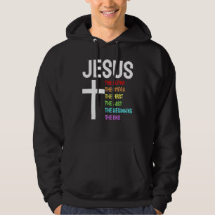 Veste À Capuche Jésus Alpha Omega First Last Start End Christi