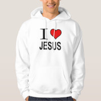 Jésus Cadeaux I Love Jesus Logo hoody