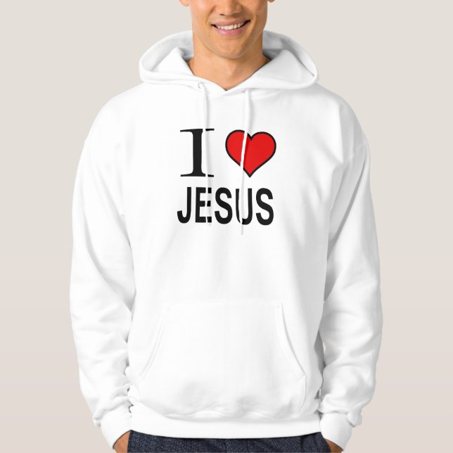 Veste À Capuche Jésus Cadeaux I Love Jesus Logo hoody (Devant)