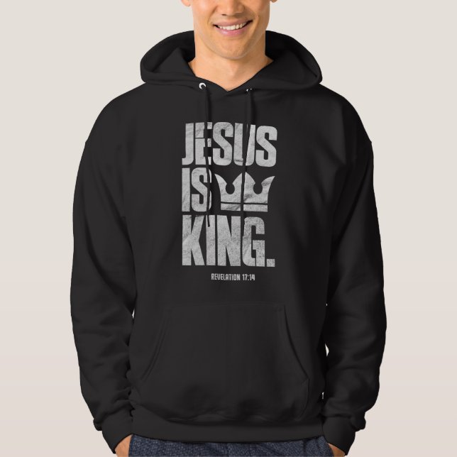 Veste À Capuche Jésus Est Le Roi Écriture Biblique Chrétienne Cita (Devant)