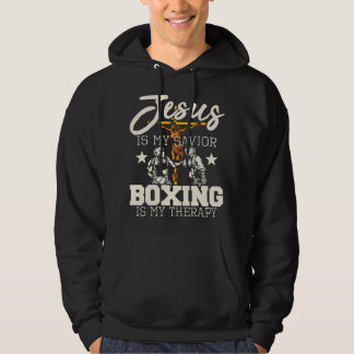 Veste À Capuche Jésus Est Mon Sauveur La Boxe Est Ma Thérapie - Gy