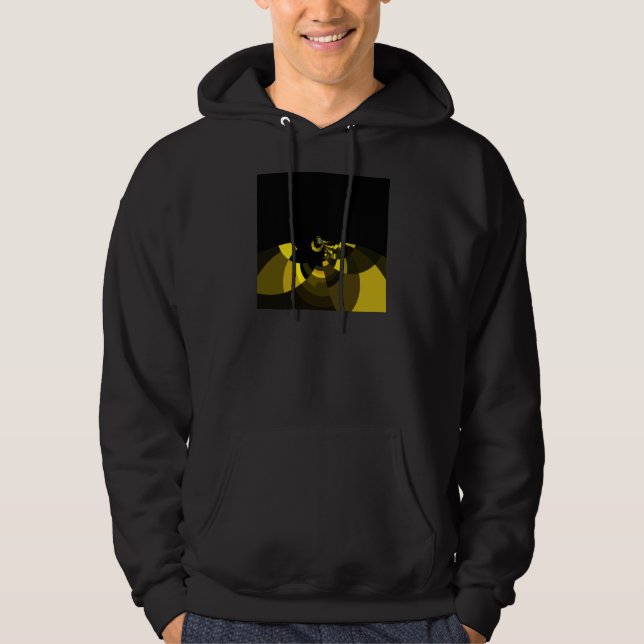 Veste À Capuche Jet Black et Gold Vector Art Design graphique (Devant)