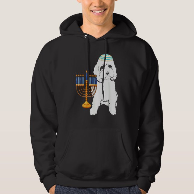 Veste À Capuche Jewish Poodle Dog Menorah Hanukkah Pajamas Chanuka (Devant)