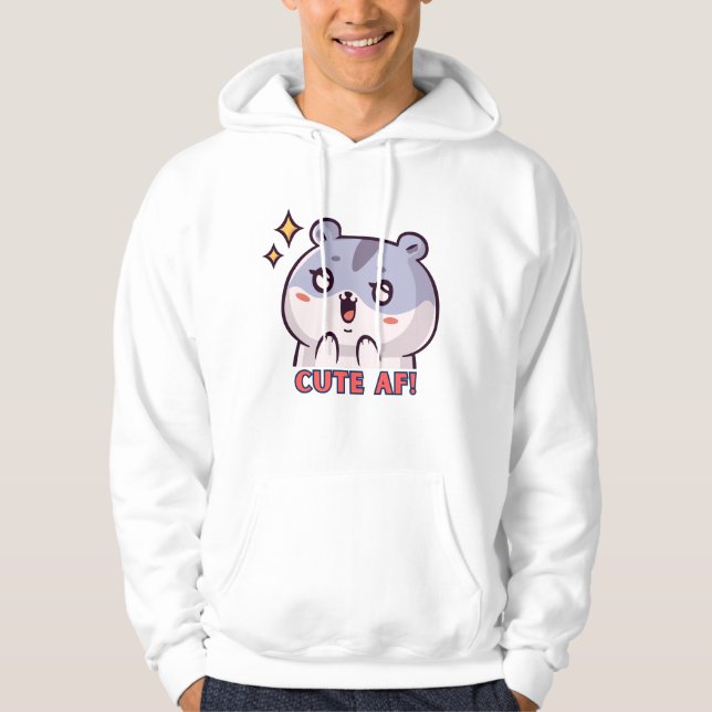 Veste À Capuche Joli AF ! Design Hamster (Devant)
