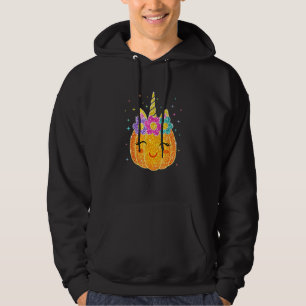 Veste À Capuche Joli Citrouille Licorne Halloween Thanksgiving