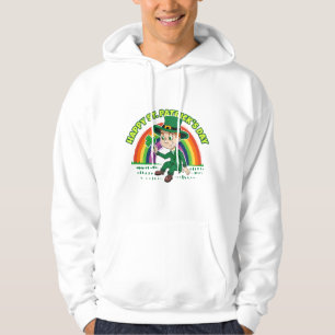 Veste À Capuche Joli dessin animé leprechaun avec shamrock et arc-