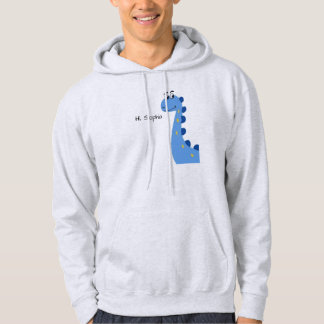 Veste À Capuche Joli Dinosaure Bleu - Nom personnalisé Sophia