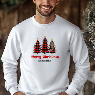 Veste À Capuche Joli pull de Noël à carreaux avec arbre