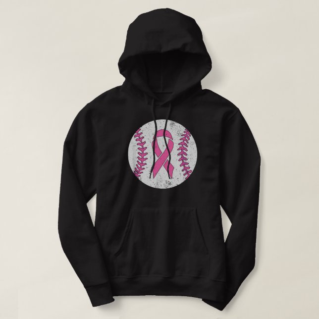 Veste À Capuche Joueur de baseball rose Ruban Cancer du sein Prix (Design devant)