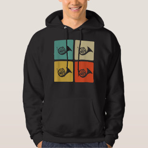 Veste À Capuche Joueur de la corne Rétro Silhouette de la corne fr