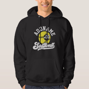 Veste À Capuche Joueur de softball personnalisé AJOUTER LE NOM Équ