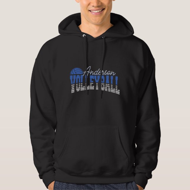 Veste À Capuche Joueur de volley-ball personnalisé AJOUTER UN NOM  (Devant)