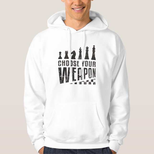 Veste À Capuche Joueur d'échecs Tableau de contrôle du jeu Jeu cad (Devant)