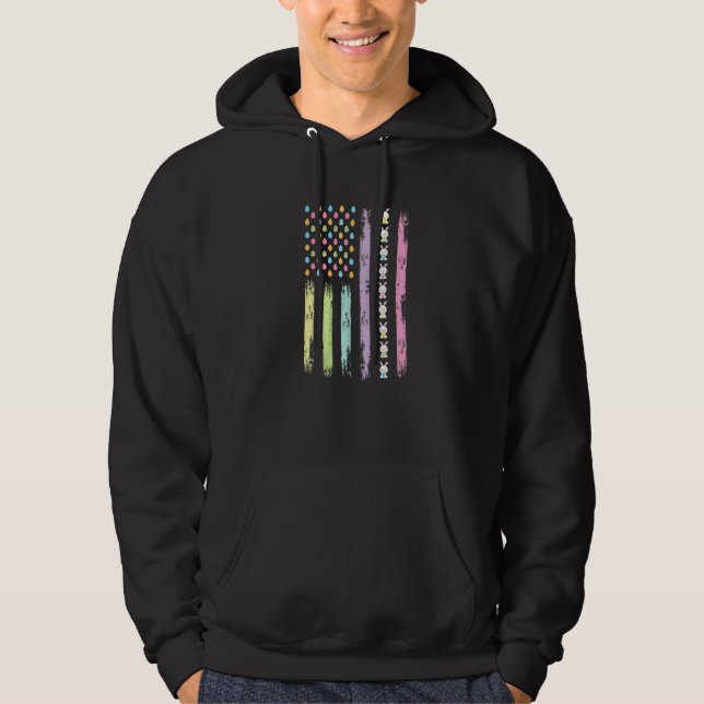 Veste À Capuche Jour de Pâques OEufs américains Drapeau lapins de  (Devant)