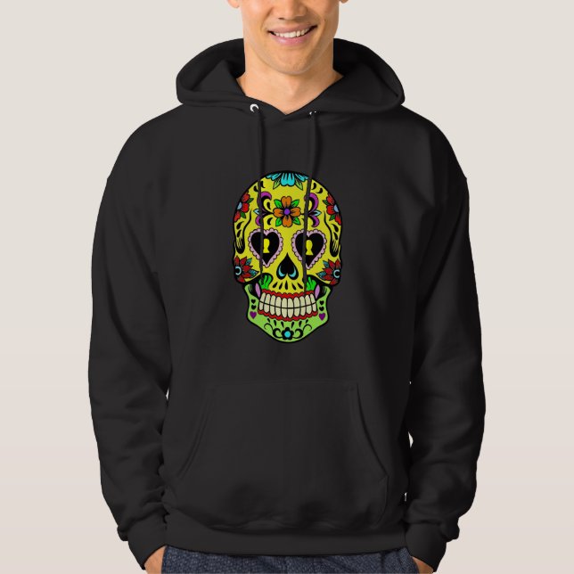 Veste À Capuche Jour du crâne de sucre mort (Devant)