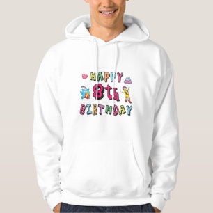 Veste À Capuche Joyeux 8e anniversaire. Surprise de 8 ans