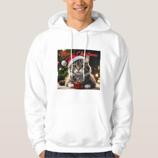 Veste À Capuche Joyeux chat de Noël