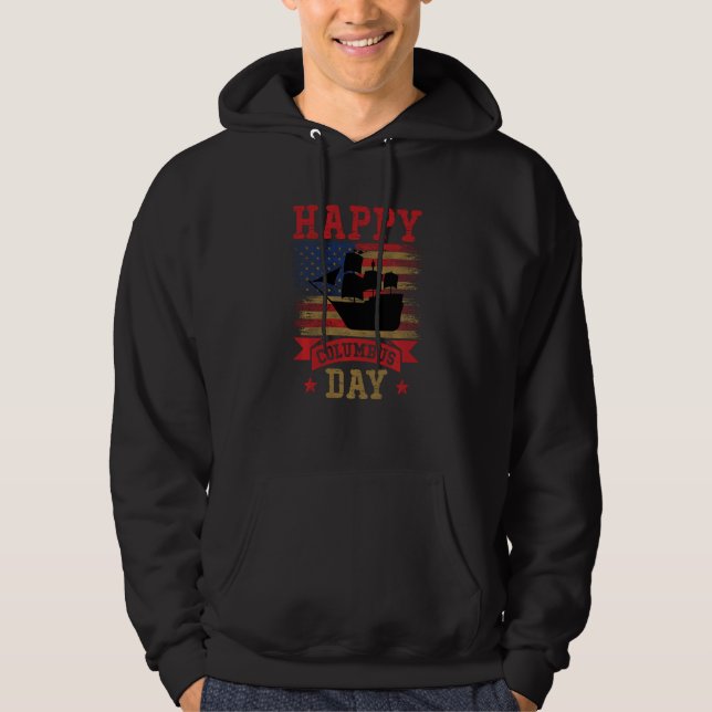 Veste À Capuche Joyeux Columbus Day 1492 (Devant)
