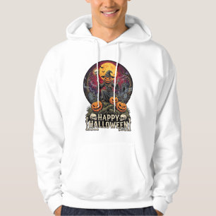 Veste À Capuche Joyeux Halloween Citrouille Magicien Cimetière Ple