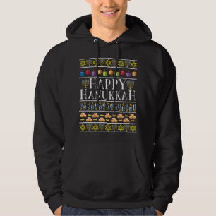 Veste À Capuche Joyeux Hanoukka Fun Festive Famille Juive Ugly Chr