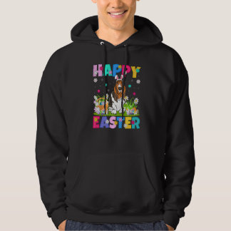 Veste À Capuche Joyeux lapin de Pâques Basset Hound Dog Pâques dim