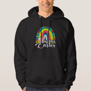 Veste À Capuche Joyeux léopard arc-en-ciel Joyeux Oeufs de Pâques 