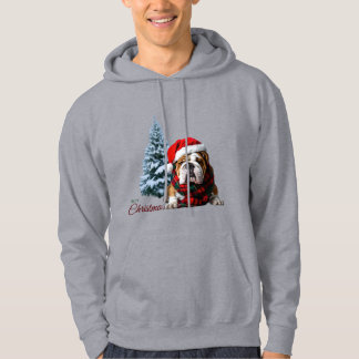 Veste À Capuche Joyeux Noël Bouledogue
