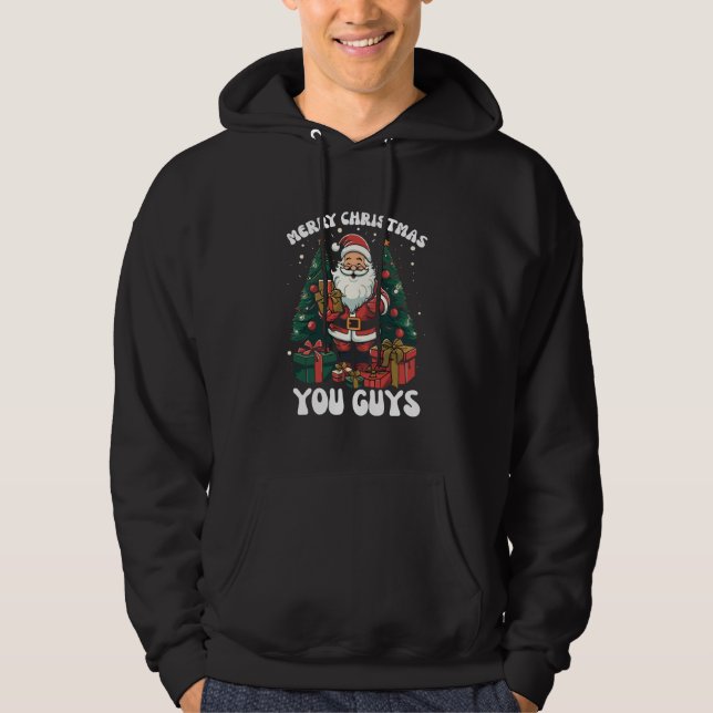 Veste À Capuche Joyeux Noël, les gars du Père Noël (Devant)