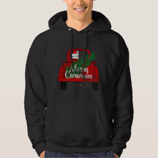 Veste À Capuche Joyeux Noël Vintage Père Noël Camion Rouge avec lu