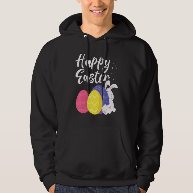 Veste À Capuche Joyeux Panier d'oeufs de lapin de Pâques 1 (Devant)
