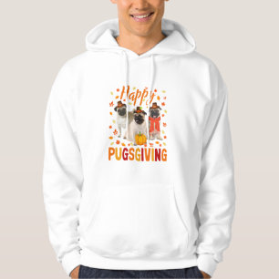 Veste À Capuche Joyeux Pugsgiving mignon Thanksgiving Carlin Chien