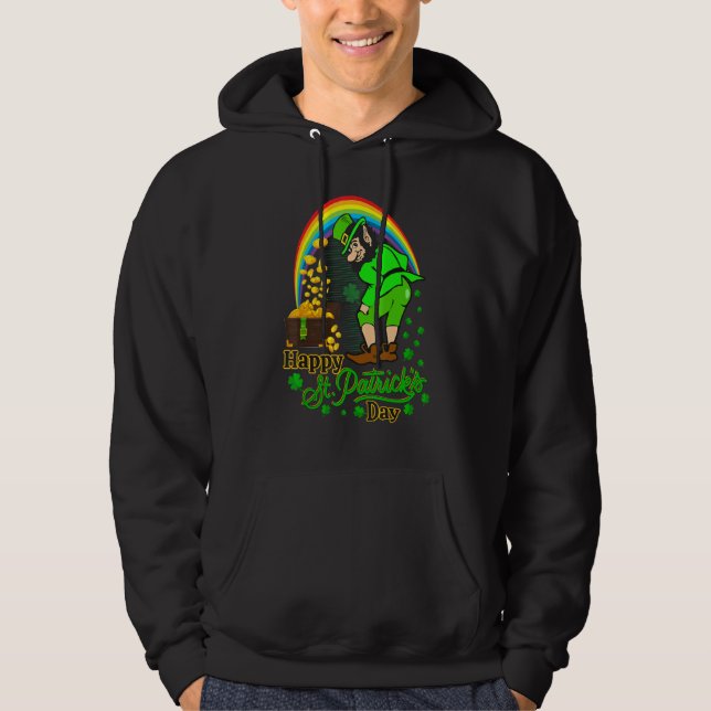 Veste À Capuche Joyeux St Patrick S Day Shamrock Graphisme Hommes  (Devant)