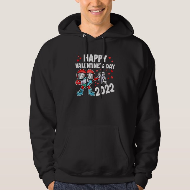 Veste À Capuche Joyeux Valentin 2022 Dabbing Heart Dab Face M (Devant)