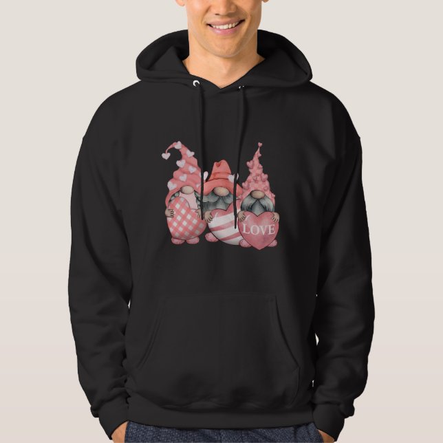 Veste À Capuche Joyeux Valentines Jour Gnome Couple Correspondant  (Devant)