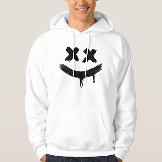 Veste À Capuche Joyeux visage souriant d'Halloween (Devant)