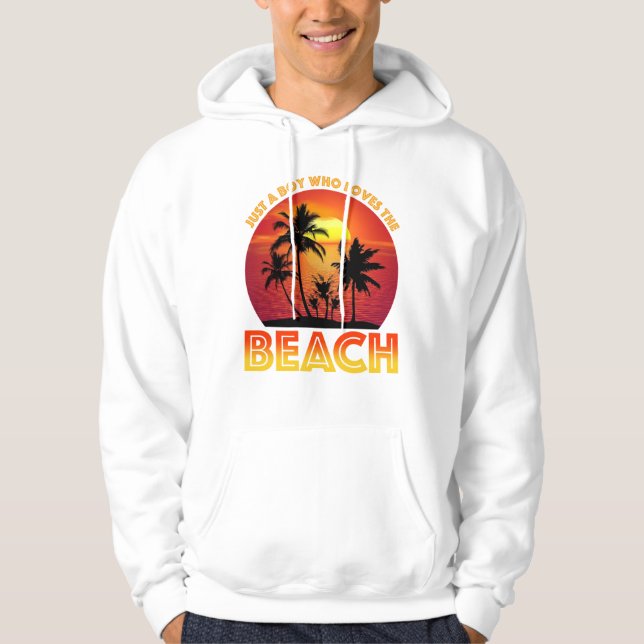 Veste À Capuche Juste Un Garçon Qui Aime La Plage (Devant)