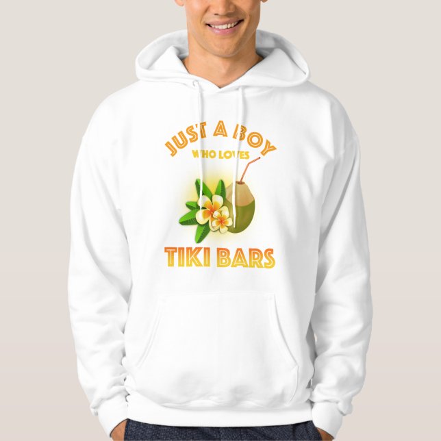 Veste À Capuche Juste Un Garçon Qui Aime Les Bars Tiki (Devant)