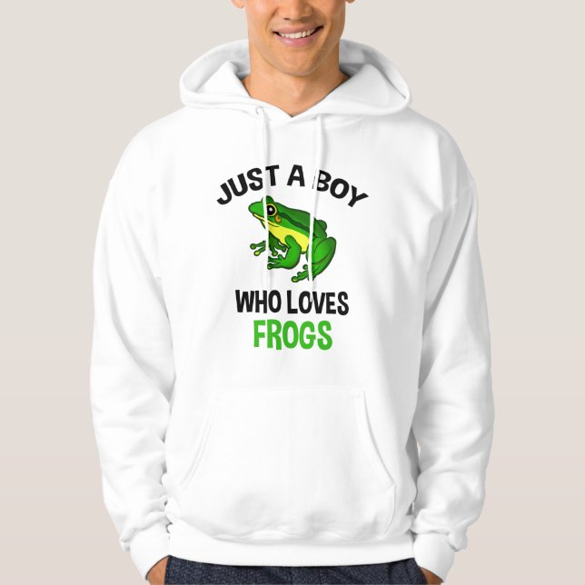 Veste À Capuche Juste un garçon qui aime les grenouilles (Devant)