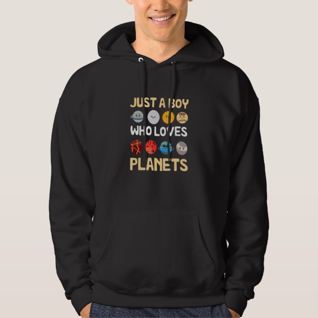 Veste À Capuche Juste un garçon qui aime les planètes Astronomie s (Devant)