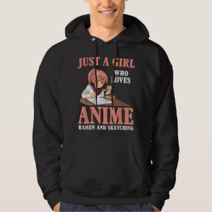 Veste À Capuche Juste Une Fille Qui Aime L'anime Ramen Et Le Croqu