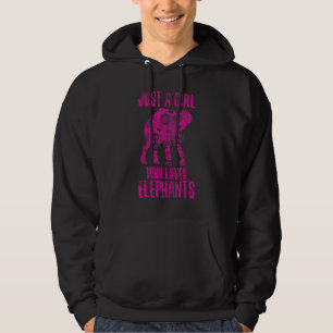 Veste À Capuche Juste une fille qui aime les éléphants Blanc Vinta