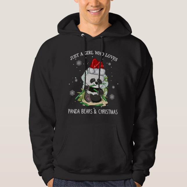 Veste À Capuche Juste Une Fille Qui Aime Les Pandas Et Noël (Devant)