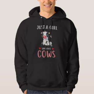 Veste À Capuche Juste une fille qui aime les vaches, les coeurs, l