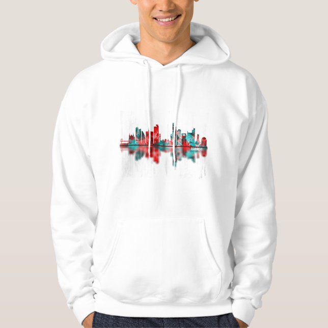 Veste À Capuche Karachi Skyline Pakistan (Devant)