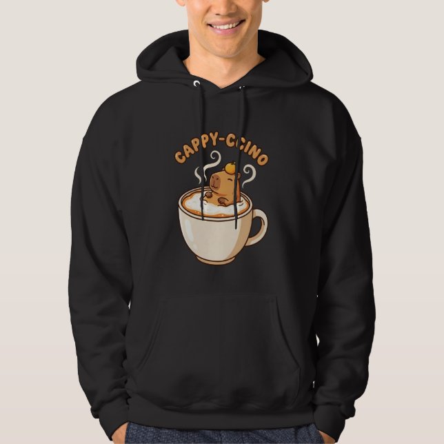 Veste À Capuche Kawaii Capybara Cappuccino Tee Cappy-ccino Coffee 